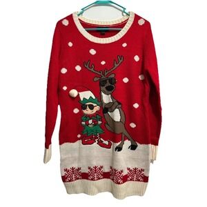 Blizzard Bay Elf Reindeer, Santa Gift Christmas Ugly Sweater  Cute Size: Large